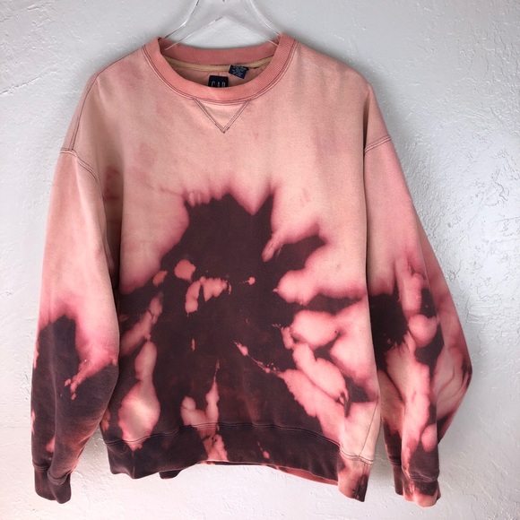 CUSTOM Gap Tie Dye Gray Crewneck Sweatshirt XL - Picture 8 of 12